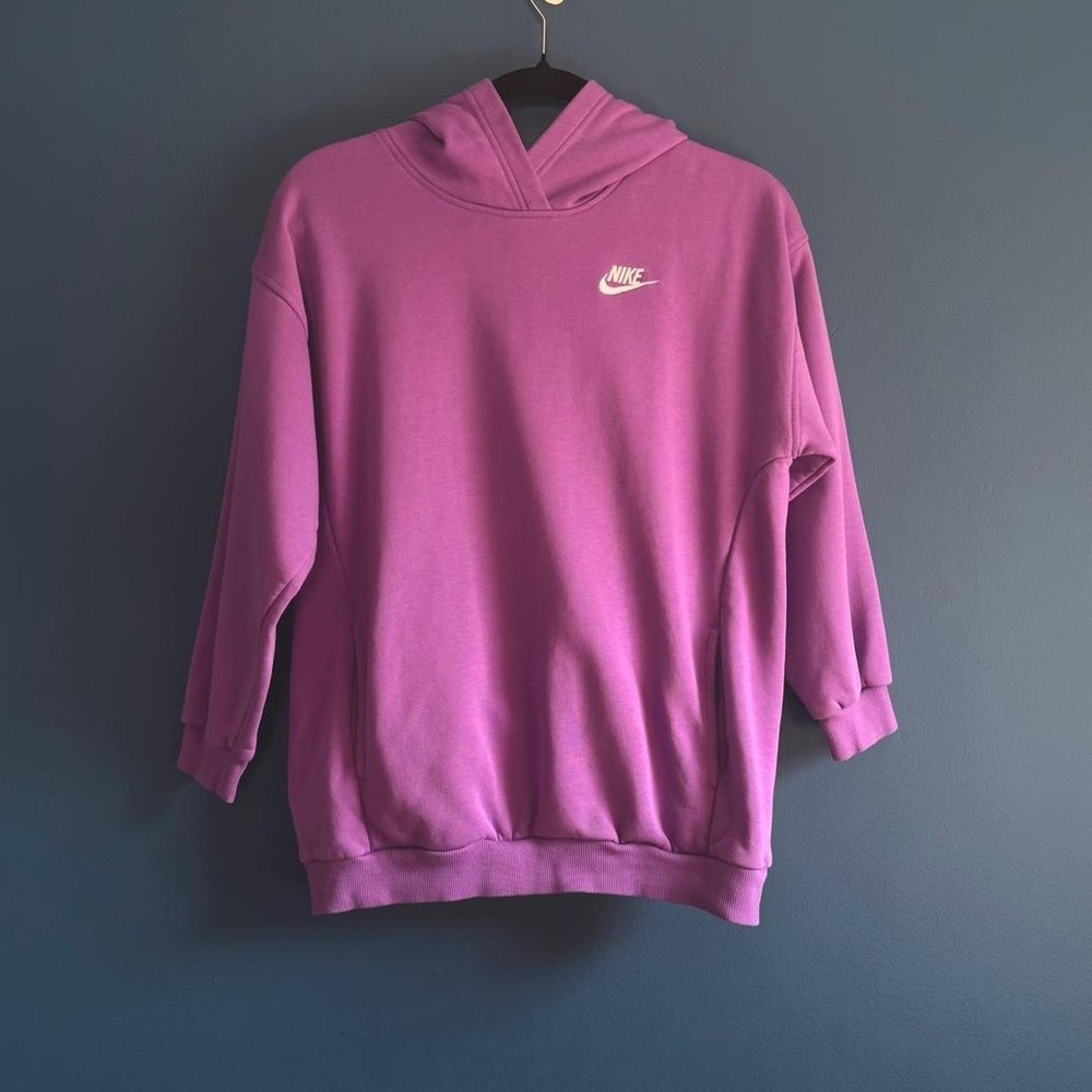 Nike Purple Hooded Sweatshirt Women's Size Large Hoodie Stretch Sports Workout